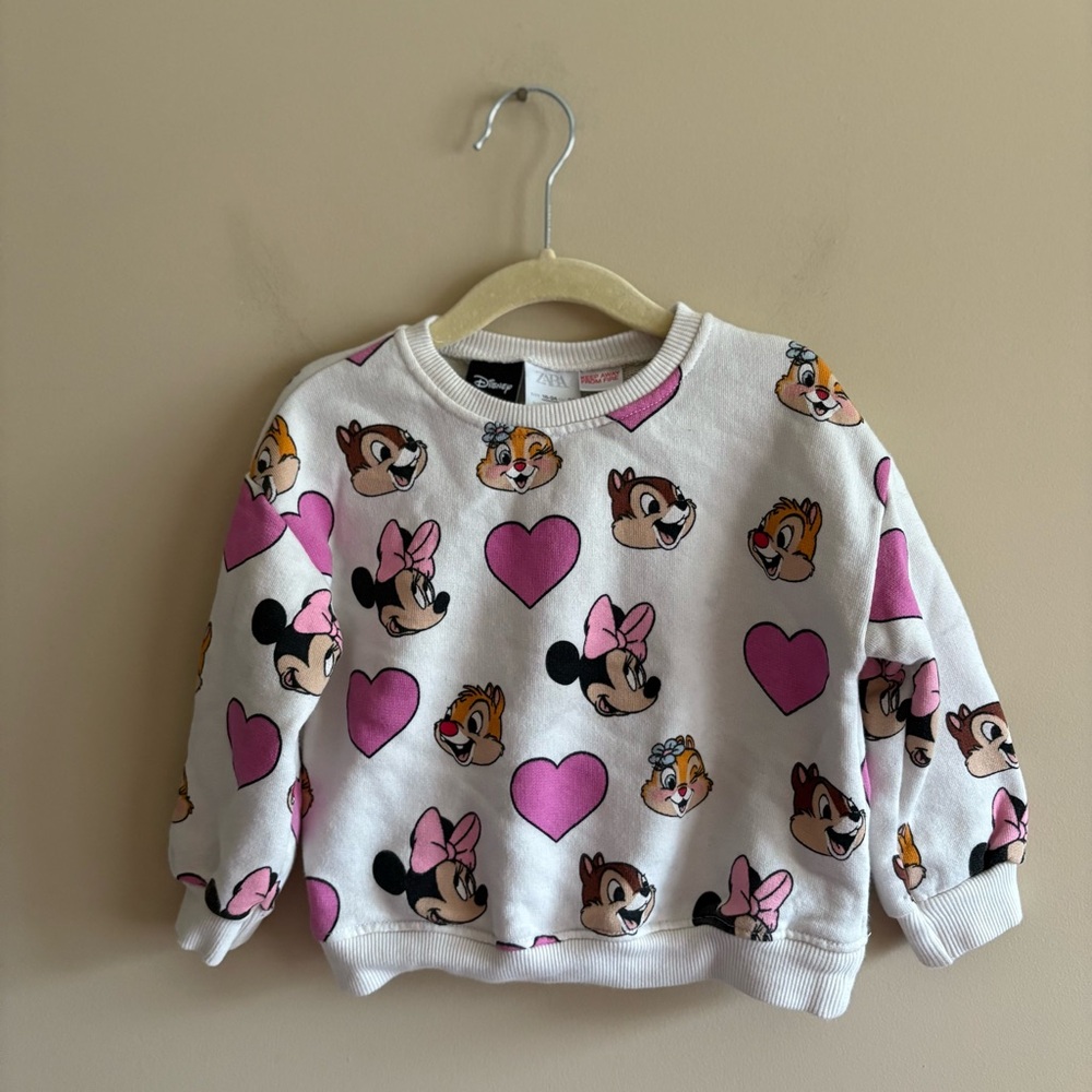 Disney Kids White and Pink Character Hoodie